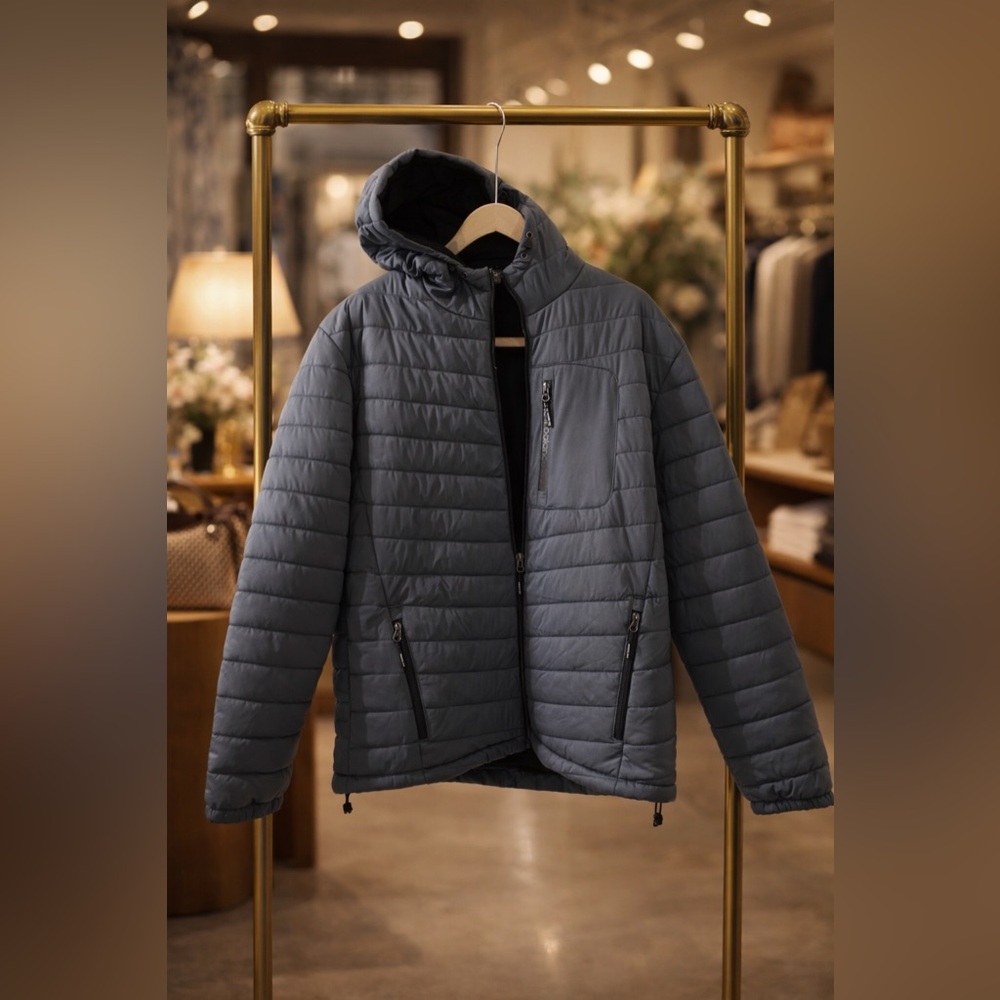 New Balance Tech Puffer Jacket – Gray – Water & Wind Resistant – New With Tags